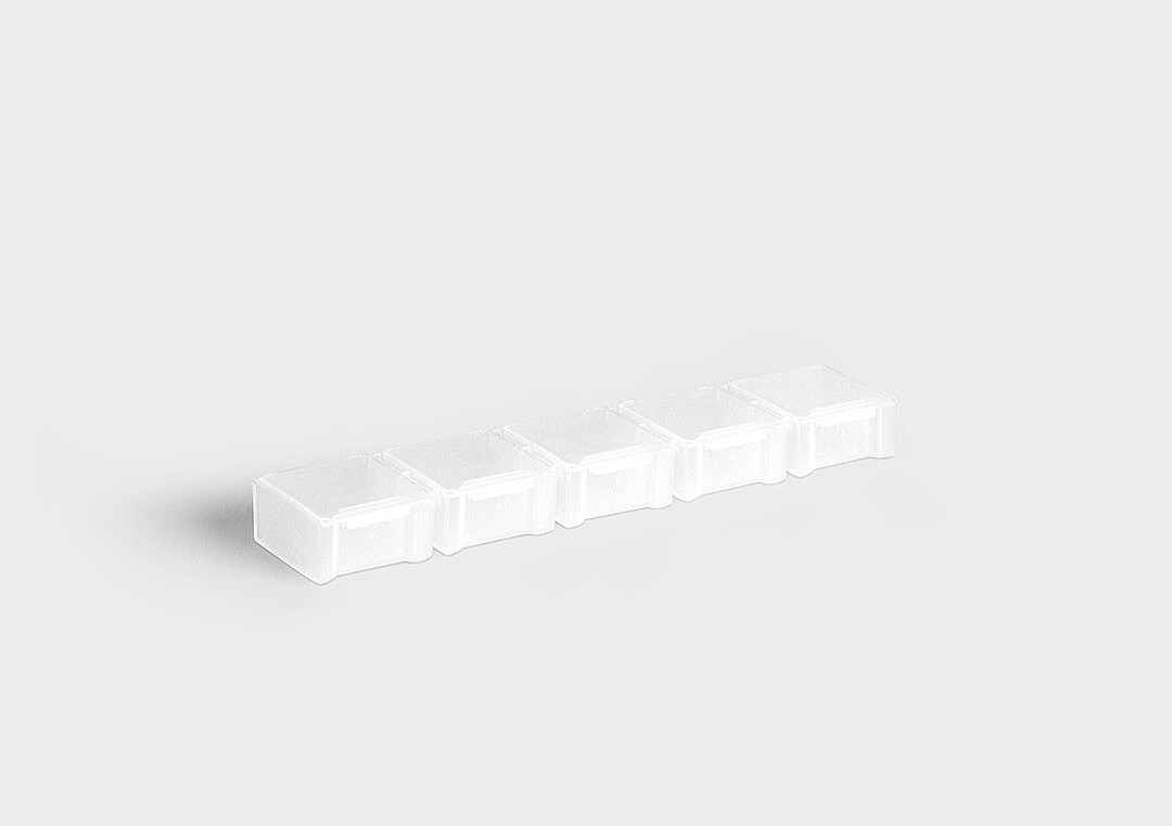 InsertSplitBox: a multiple packaging system with individual detachable units.