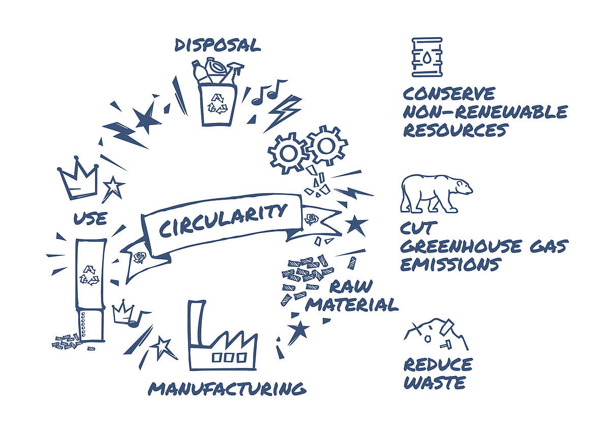 The circular economy is illustrated in this graphic