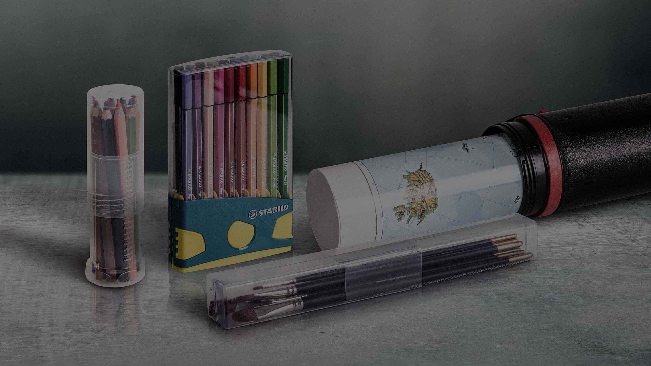Kunststoffverpackungslösungen für Schreibwaren, Büroartikel und Künstlerbedarf.
