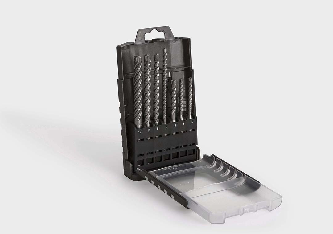 GripBox: a sturdy cassette in modern design ideal for all sets of drills.