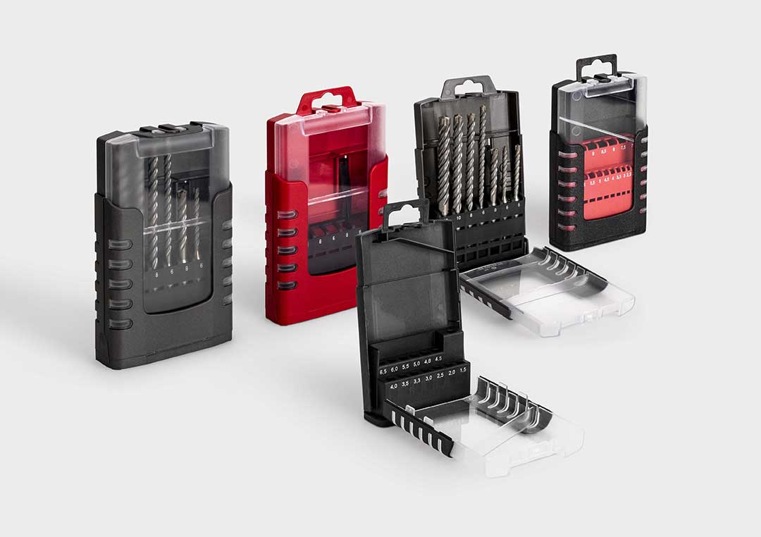 GripBox: robuste Kassette im modernen Design, ideal für Bohrersets.