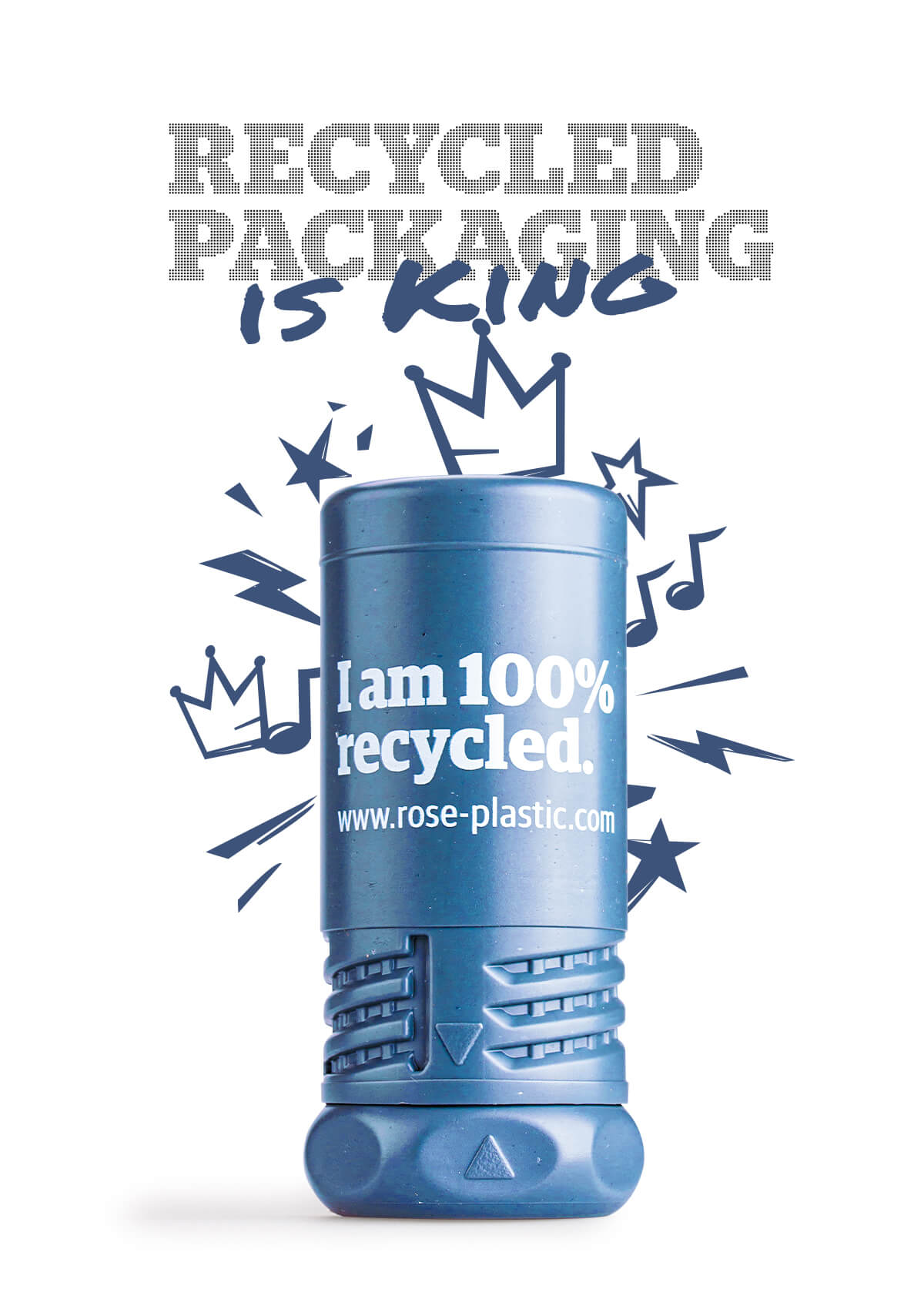 TwistPack Plus - recycled material TwistPack Plus made from recycled material in front of a recycling is king lettering